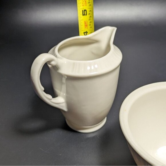 Syracuse China Shelledge Cream Sugar Bowl & Creamer Vintage Porcelain Elegant - Picture 13 of 16